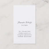 Hair Stylist Antiek Silver Scissor Elegant Salon Visitekaartje (Achterkant)