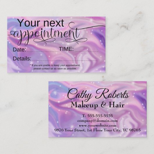 Hair Stylist Appointkaart Visitekaartje (Voorkant / Achterkant)