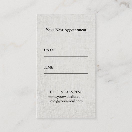 Hair Stylist Appointment  Black Floral Afsprakenkaartje (Achterkant)