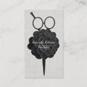 Hair Stylist Appointment  Black Floral Afsprakenkaartje (Voorkant)