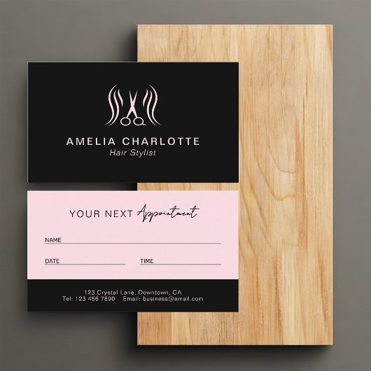 Hair Stylist Appointment Card | Stylists Booking Afsprakenkaartje