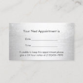 Hair Stylist Appointment Modern Black Metallic Afsprakenkaartje (Achterkant)