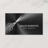 Hair Stylist Appointment Modern Black Metallic Afsprakenkaartje (Voorkant)