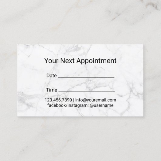 Hair Stylist Appointment Modern Script Blue Flow Afsprakenkaartje (Achterkant)