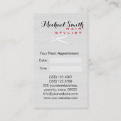 Hair Stylist Appointment Modern White Wood Afsprakenkaartje (Achterkant)