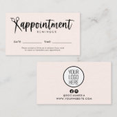 Hair Stylist Appointment Reminder Kaart Visitekaartje (Voorkant / Achterkant)