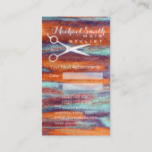 Hair Stylist Appointment Retro Color Wood #3 Afsprakenkaartje (Achterkant)