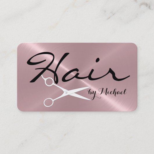 Hair Stylist Appointment Roestvrij staal Metaal #2 Afsprakenkaartje (Voorkant)