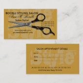 Hair Stylist Appointment Salon Modern Typografie Afsprakenkaartje (Voorkant / Achterkant)