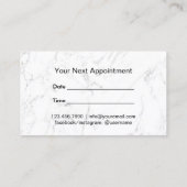 Hair Stylist Appointy Classy Script Dark Marble Afsprakenkaartje (Achterkant)