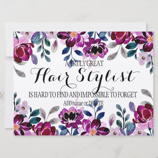 Hair Stylist appreciatie bedankt dat je cadeau heb Kaart (Voorkant)