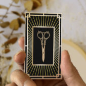 Hair Stylist  Art Deco Gold Scissor Classy Visitekaartje