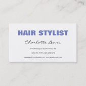 Hair Stylist Artist Designer Minimalist White Visitekaartje (Voorkant)