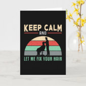 Hair Stylist Barber Hairdresser Keep Calm Gift Kaart (Gele Bloem)
