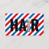 Hair Stylist Barber Pole Typography Hairdresser Visitekaartje (Voorkant)