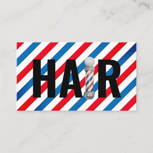 Hair Stylist Barber Pole Typography Hairdresser Visitekaartje (Voorkant)