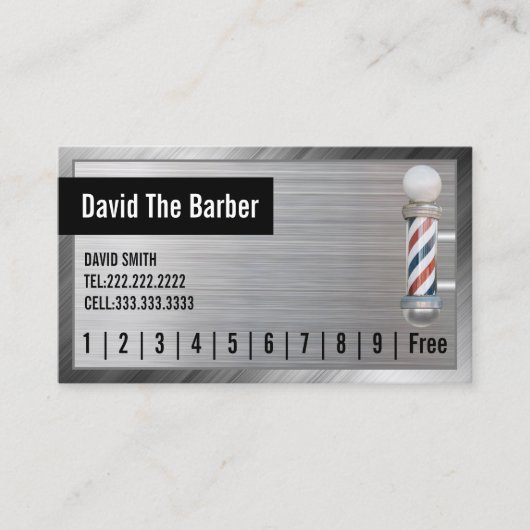 Hair Stylist Barber Shop Professional Metal Framed Klantenkaartje (Voorkant)
