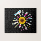 Hair Stylist Barber Tools Floral Legpuzzel (Horizontaal)