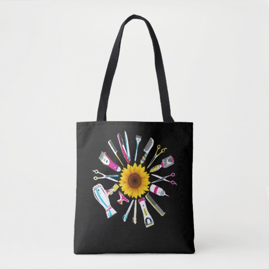 Hair Stylist Barber Tools Floral Tote Bag (Voorkant)