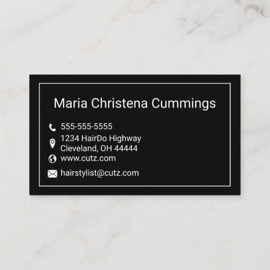 Hair Stylist - Barber Visitekaartje (Achterkant)