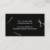 Hair Stylist Beauty Girl Black & Gold Appointes Afsprakenkaartje (Achterkant)