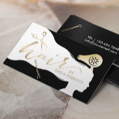 Hair Stylist Beauty Girl Black & Gold Appointes Afsprakenkaartje