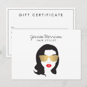 Hair Stylist Beauty Girl Gift Certificate (Voorkant / Achterkant)