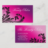 Hair Stylist Beauty Leaves Pink Paarse Glitter Visitekaartje (Voorkant / Achterkant)