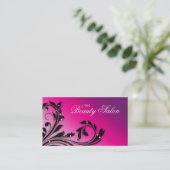 Hair Stylist Beauty Leaves Pink Paarse Glitter Visitekaartje (Staand voorkant)