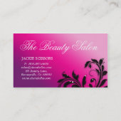 Hair Stylist Beauty Leaves Pink Paarse Glitter Visitekaartje (Achterkant)