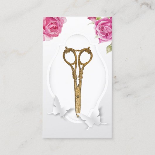 Hair Stylist Beauty Salon Butterflies & Flowers Visitekaartje (Voorkant)