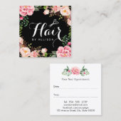 Hair Stylist Beauty Salon Chic Bloemen Afspraak Afsprakenkaartje (Voorkant / Achterkant)