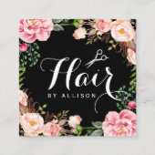 Hair Stylist Beauty Salon Chic Bloemen Afspraak Afsprakenkaartje (Voorkant)