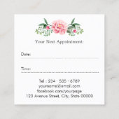Hair Stylist Beauty Salon Chic Bloemen Afspraak Afsprakenkaartje (Achterkant)