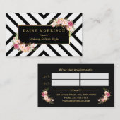 Hair Stylist Beauty Salon Gold Bloemen Afspraak Afsprakenkaartje (Voorkant / Achterkant)