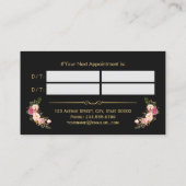 Hair Stylist Beauty Salon Gold Bloemen Afspraak Afsprakenkaartje (Achterkant)