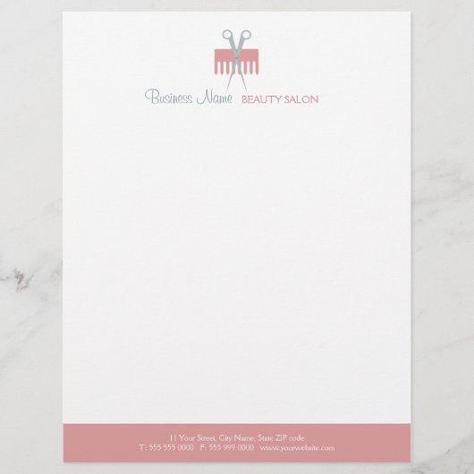 Hair Stylist Beauty Salon letterhead Briefhoofd Sjabloon (Voorkant)