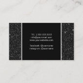 Hair Stylist Beauty Salon Logo Chic Black Glitter Visitekaartje (Achterkant)