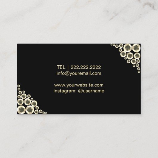 Hair Stylist Beauty Salon Logo Modern Gold Sequins Visitekaartje (Achterkant)