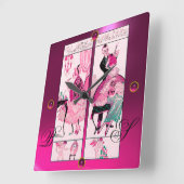 HAIR STYLIST, BEAUTY SALON MAAKT KUNSTPARTIST Roze Vierkante Klok (Hoek)