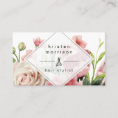 Hair Stylist Beauty Salon Minimal Elegant Floral Visitekaartje (Voorkant)