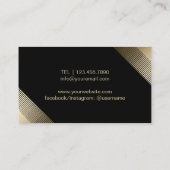 Hair Stylist Beauty Salon Modern Black & Gold Visitekaartje (Achterkant)