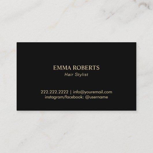 Hair Stylist Beauty Salon Modern Gold Scissor Visitekaartje (Achterkant)