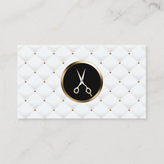 Hair Stylist Beauty Salon Modern Gold Scissor Visitekaartje (Voorkant)