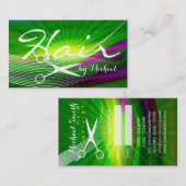 Hair Stylist-benoeming - Groen Abstract #5 Afsprakenkaartje (Voorkant / Achterkant)
