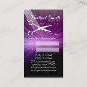 Hair Stylist-benoeming - Paarse Abstracte #5 Afsprakenkaartje (Achterkant)