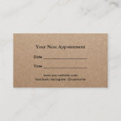 Hair Stylist Black Floral Rustic Kraft Appointment Afsprakenkaartje (Achterkant)