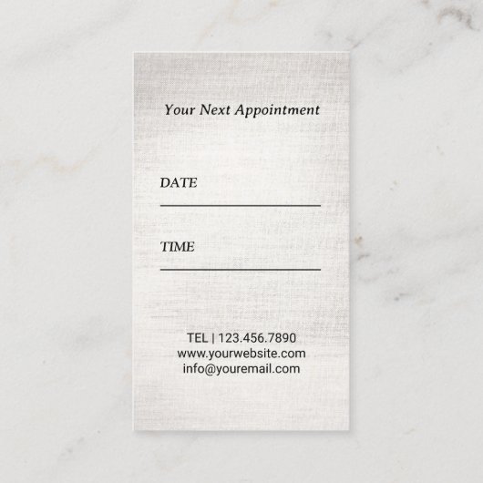 Hair Stylist  Black Flower & Scissor Salon Afsprakenkaartje (Achterkant)