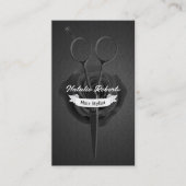 Hair Stylist  Black Flower & Scissor Salon Afsprakenkaartje (Voorkant)