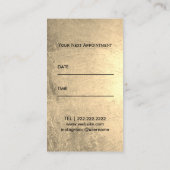 Hair Stylist Black & Gold Marble Salon Appointment Afsprakenkaartje (Achterkant)
